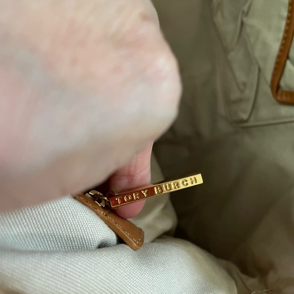 Tory Burch Large Denim and Brown Satchel Removable Crossbody Strap - Picture 6 of 16